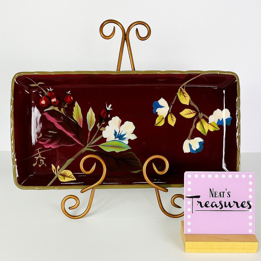 Tracy Porter THE HENNA COLLECTION Rectangular Ceramic Large Sandwich Snack Tray
